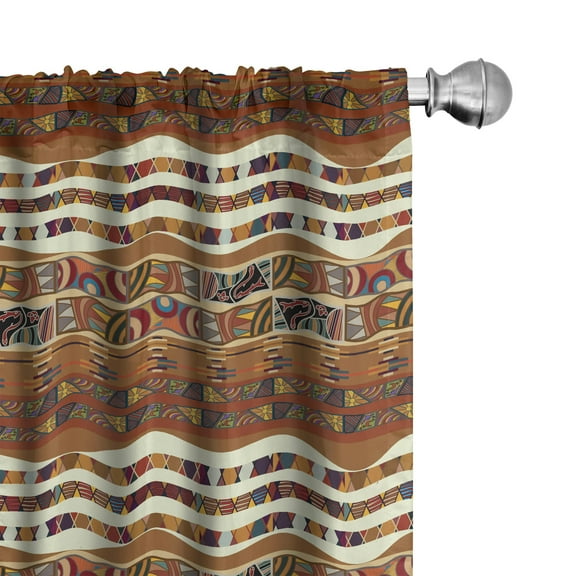 Ambesonne Tribal Curtains, Boho Folk, Pair of 28"x63", Multicolor