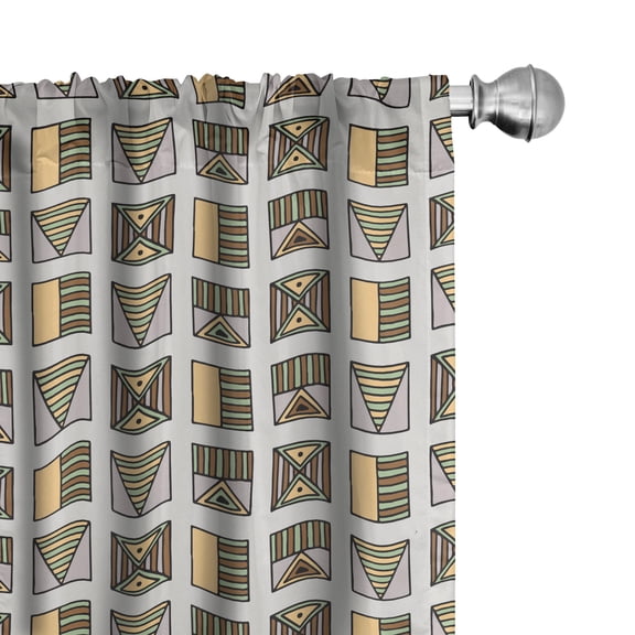 Ambesonne Tribal Curtains, Egyptian Boho, Pair of 28"x95", Multicolor