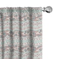 thumbnail image 1 of Ambesonne Tribal Curtains, Floral Paisley and Aztec, Pair of 28"x84", Cream Aqua and Coral, 1 of 5
