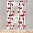 thumbnail image 1 of Ambesonne Tribal Curtains, Ikat Ethnic Chevron Print, Pair of 28"x84", Burgundy White, 1 of 2