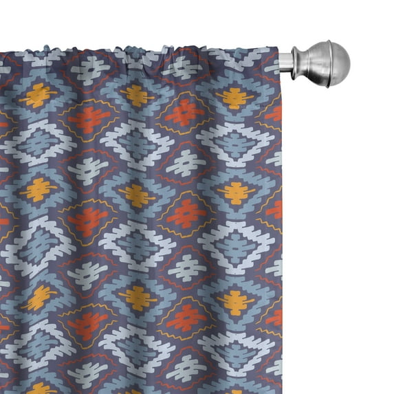Ambesonne Tribal Curtains, Mexican Traditional Art, Pair of 28"x63", Multicolor