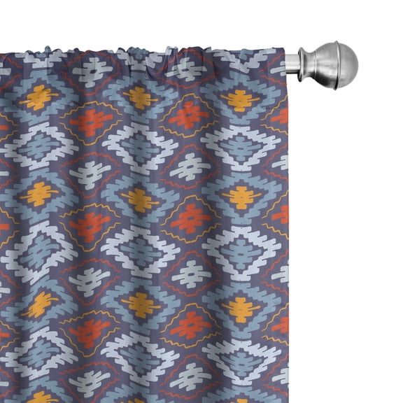 Ambesonne Tribal Curtains, Mexican Traditional Art, Pair of 28"x84", Multicolor