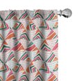 thumbnail image 1 of Ambesonne Tribal Curtains, Watercolor Triangles, Pair of 28"x84", Orange Jade Green Pink, 1 of 5