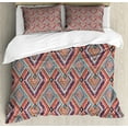 thumbnail image 1 of Ambesonne Tribal Duvet Cover Set, Diagonal Ethno Pattern, King, Purple and Teal, 1 of 6