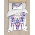 thumbnail image 1 of Ambesonne Tribal Duvet Cover Set, Geometric Design, Twin, Coral Pink and Blue, 1 of 3