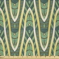 thumbnail image 1 of Ambesonne Tribal Fabric by the Yard Microfiber, Bohemian Cultural Motifs, 3 Yards, Pale Yellow Jade Green, 1 of 2