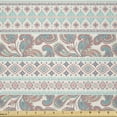 thumbnail image 1 of Ambesonne Tribal Fabric by the Yard Microfiber, Floral Paisley and Aztec, 3 Yards, Cream Aqua and Coral, 1 of 2