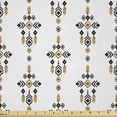 thumbnail image 1 of Ambesonne Tribal Fabric by the Yard Microfiber, Geometric Aztec Art, 10 Yards, Amber Black and White, 1 of 2