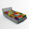 thumbnail image 1 of Ambesonne Tribal Fitted Sheet, Aboriginal Prehistoric, Twin Size, Multicolor, 1 of 2