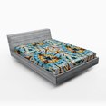 thumbnail image 1 of Ambesonne Tribal Fitted Sheet, Abstract Tribal Patterns, Queen Size, Blue Yellow, 1 of 2