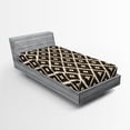 thumbnail image 1 of Ambesonne Tribal Fitted Sheet, Diamond Shaped Abstract, Twin Size, Dark Brown Cream, 1 of 3