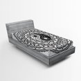 thumbnail image 1 of Ambesonne Tribal Fitted Sheet, Eastern Blossom Yin Yang, Twin XL Size, Black White, 1 of 2