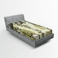 thumbnail image 1 of Ambesonne Tribal Fitted Sheet, Green Old 20s Design, Twin XL Size, Green Grey Cream, 1 of 2