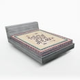 thumbnail image 1 of Ambesonne Tribal Fitted Sheet, Inspirational Aztec Art, Full Size, Tan Coral Blue, 1 of 2