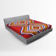 thumbnail image 1 of Ambesonne Tribal Fitted Sheet, Mosaic American, Queen Size, Multicolor, 1 of 2