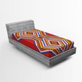 thumbnail image 1 of Ambesonne Tribal Fitted Sheet, Mosaic American, Twin Size, Multicolor, 1 of 2