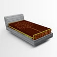 thumbnail image 1 of Ambesonne Tribal Fitted Sheet, Native Art, Twin XL Size, Brown Green, 1 of 3
