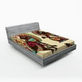 thumbnail image 1 of Ambesonne Tribal Fitted Sheet, Patterns Monkey, Queen Size, Multicolor, 1 of 2
