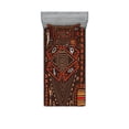 thumbnail image 1 of Ambesonne Tribal Fitted Sheet & Pillow Sham Set, Aboriginal Cave, Twin, Orange and Black, 1 of 3