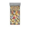 thumbnail image 1 of Ambesonne Tribal Fitted Sheet & Pillow Sham Set, Aboriginal, Twinxl, Pale Khaki and Multicolor, 1 of 2