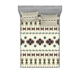 thumbnail image 1 of Ambesonne Tribal Fitted Sheet & Pillow Sham Set, Aztec Native, Full, Beige and Brown, 1 of 3