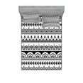 thumbnail image 1 of Ambesonne Tribal Fitted Sheet & Pillow Sham Set, Borders with Leaf, Full, Black and White, 1 of 2