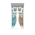 thumbnail image 1 of Ambesonne Tribal Fitted Sheet & Pillow Sham Set, Farsighted Birds, Twin, Cream White Teal, 1 of 2