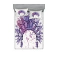 thumbnail image 1 of Ambesonne Tribal Fitted Sheet & Pillow Sham Set, Folk, Queen, Pale Mauve Lavender, 1 of 2