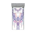 thumbnail image 1 of Ambesonne Tribal Fitted Sheet & Pillow Sham Set, Geometric Design, Twin, Coral Pink and Blue, 1 of 2