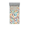 thumbnail image 1 of Ambesonne Tribal Fitted Sheet & Pillow Sham Set, Mayan and Aztec, Twinxl, Multicolor, 1 of 2