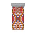 thumbnail image 1 of Ambesonne Tribal Fitted Sheet & Pillow Sham Set, Mosaic American, Twinxl, Multicolor, 1 of 2