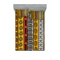 thumbnail image 1 of Ambesonne Tribal Fitted Sheet & Pillow Sham Set, Motifs, Full, Black Orange and Yellow, 1 of 2