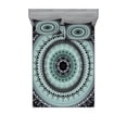 thumbnail image 1 of Ambesonne Tribal Fitted Sheet & Pillow Sham Set, Vintage Mandala Circles, Full, Blue Black, 1 of 3