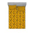 thumbnail image 1 of Ambesonne Tribal Fitted Sheet & Pillow Sham Set, Women Native, Full, Yellow Black, 1 of 2