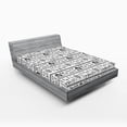 thumbnail image 1 of Ambesonne Tribal Fitted Sheet, Tribal Art, Full Size, Black White, 1 of 2