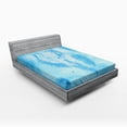 thumbnail image 1 of Ambesonne Tribal Fitted Sheet, Watercolor Boho Feather Form, Full Size, Blue White, 1 of 2