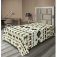 thumbnail image 1 of Ambesonne Tribal Flat Sheet, Aztec Native, Twin Size, Beige and Brown, 1 of 1