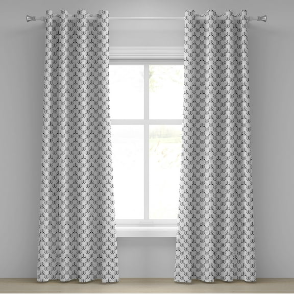 Ambesonne Tribal Grommet Curtain, Arrows Black and White, 50" x 96", Charcoal Grey
