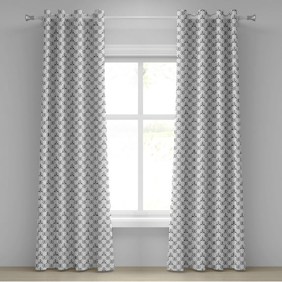 Ambesonne Tribal Grommet Curtain, Arrows Black and White, 50" x 96", Charcoal Grey