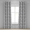 thumbnail image 1 of Ambesonne Tribal Grommet Curtain, Black White Boho Feather, 50" x 84", Charcoal Grey White, 1 of 6