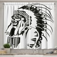 thumbnail image 1 of Ambesonne Tribal Kitchen Curtains, Chef, 55"x39", Black and White, 1 of 3
