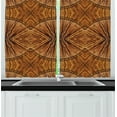 thumbnail image 1 of Ambesonne Tribal Kitchen Curtains, Eastern Trippy Wood Pattern, 55"x45", Ginger, 1 of 3