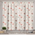 thumbnail image 1 of Ambesonne Tribal Kitchen Curtains, Fox Bear Arrows, 55"x45", Salmon Amber White, 1 of 3