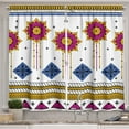 thumbnail image 1 of Ambesonne Tribal Kitchen Curtains, Mayan Folkloric Cultural, 55"x45", Blue Pale Coffee Fuchsia, 1 of 3