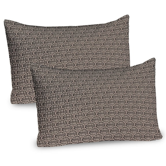 Ambesonne Tribal Pillow Sham 2 Pack, Clannish Pattern, 36"x20", Warm Taupe Dark Brown
