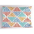 thumbnail image 1 of Ambesonne Tribal Pillow Sham, 4 Elements Retro Art, 26" X 20", Marigold Teal Blue, 1 of 2