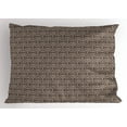 thumbnail image 1 of Ambesonne Tribal Pillow Sham, Clannish Pattern, 26" X 20", Warm Taupe Dark Brown, 1 of 2