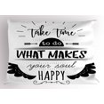 thumbnail image 1 of Ambesonne Tribal Pillow Sham, Do What Makes You Happy, 26" X 20", Black and White, 1 of 2