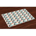thumbnail image 1 of Ambesonne Tribal Place Mats Set of 4, Grid Style Squares Zigzag, Standard Size, Multicolor, 1 of 4