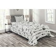 thumbnail image 1 of Ambesonne Tribal Quilted Bedspread Set 2 Pcs, Rustic Arrows, Twin Size, Black and White, 1 of 4